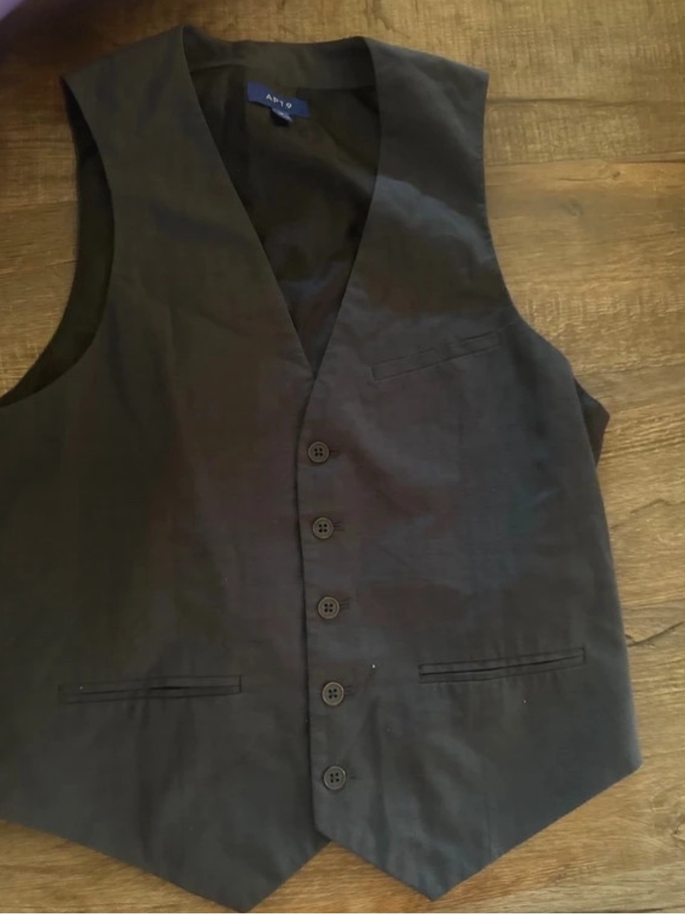 Apt. 9 Black Men's Dress Vest with Five-Button Front